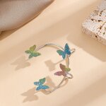 Ear Cuff Earrings Manufacturer - Butterfly Wrapped Climber Fairy Gradient Glitter Gold Plated Women