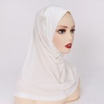 Headscarf Manufacturer - Solid Crystal Hemp Pearl Flower Hui Ethnic Middle Eastern Muslim Hijab