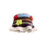 Bucket Hat Manufacturer - Women Handmade Woolen Knitted Flower Big Head Autumn Winter Fishing Hat