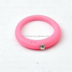 Finger Ring Manufacturer - Single Stone Rhinestone Rubber Silicone Colorful Baby Girls Fashion Ring