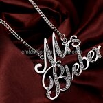 Pendant Necklace Manufacturer - Custom Vintage Mrs Bieber Crystal Link Chain Girls Party Jewelry