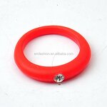 Finger Ring Manufacturer - Single Stone Rhinestone Rubber Silicone Colorful Baby Girls Fashion Ring