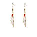 Drop Earrings Manufacturer - 18K Gold Enamel Palestine Map Flag Stainless Steel Supporting Women Jewelry