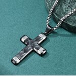 Pendant Necklace Manufacturer - Tibetan Buddhism Zircon Cross Platinum Plated Popcorn Chain Men Wholesale