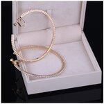 Hoop Earrings Manufacturer - Full Diamond Custom Rhinestones Screw Clip Women Elegant Fashion Jewelry