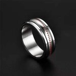 Engagement Bands Manufacturer - Men's Stainless Steel Rotatable Rhodium Plating Boys Finger Ring New Arrival