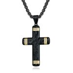 Pendant Necklace Manufacturer - Tibetan Buddhism Zircon Cross Platinum Plated Popcorn Chain Men Wholesale
