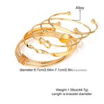 Bangle Set Manufacturer - Multi-Layer Punk Gold Metal Geometric Star Opening Women Fashion Link