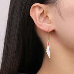 Drop Earrings Manufacturer - 18K Gold Enamel Palestine Map Flag Stainless Steel Supporting Women Jewelry
