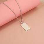 Pendant Necklace Manufacturer - Custom Stainless Steel Link Blank Geometric Engraving DIY Unisex