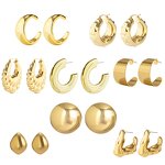 Stud Earrings Manufacturer - Geometric Punk CC Shape Alloy Thick Ring Hip Hop Party Women Fashion