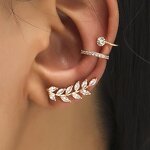 Ear Cuff Studs Manufacturer - Bohemian Crystal Rhinestone Geometric Wrap Diamond Elegant Women Jewelry