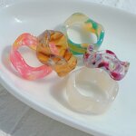 Open Ring Manufacturer - Korean Retro Acrylic Resin Acetic Acid Princess Cut Women Index Finger Party