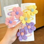 Hair Clips Set Manufacturer - 2 Pcs/set Cute Color Flower Ornament Girls Kids Lovely Barrettes