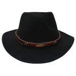 Fedora Hat Manufacturer - Unisex Solid Color Winter Jazz with Wide Brim High Quality with Belt Buckle for Party