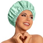 Sleep Bonnets Manufacturer - New Waterproof Bath Use Hair Cover Satin Salon Make up Beauty Shower Sleeping Caps