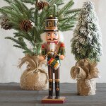 Nutcracker Manufacturer - Hot Sale Painted Various Figures Christmas Wooden 30CM Home Decoration Bamboo Craft