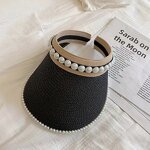 Sun Visor Hat Manufacturer - Women's Elegant Summer Fashionable Hollow Top for Outdoor Sports with Pearl