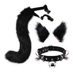 Choker Set Manufacturer - 3 Pcs Adjustable Fur Animal Tail Furry Wolf Fox Ear Headband Cosplay Props
