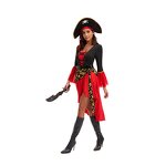 Pirate Costume Manufacturer - Wholesale Carnival Cosplay Skull Women Red Sexy Luxury Fancy Dress