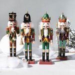 Nutcracker Manufacturer - Hot Sale Painted Various Figures Christmas Wooden 30CM Home Decoration Bamboo Craft