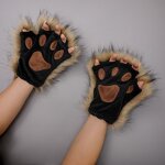 Cosplay Set Manufacturer - New Arrival Plush Beast Ear Headwear & Fingerless Gloves Faux Fur Anime Style