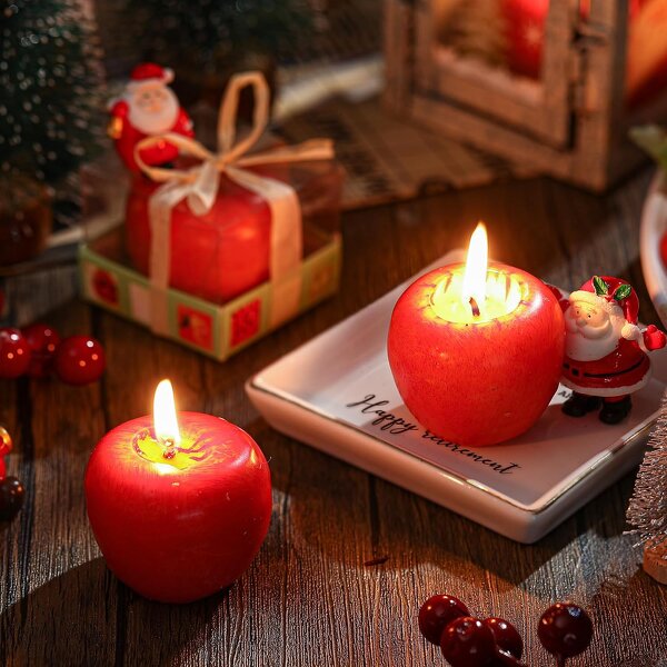 Candle Manufacturer - Creative Christmas Eve Gift Painted Apple Simulation Fruit for Festival Atmosphere