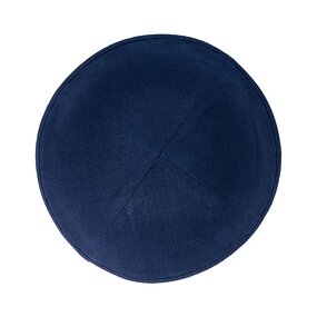 Kippot Manufacturer - Navy Blue Thick Satin Jewish with Free Clip for Religious Events