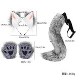 Animal Tail Accessories Manufacturer - Halloween Handmade Artificial Fox Tail Wolf Tail Cosplay Animal Claw Props