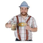 Alpine Casquette Manufacturer - Unisex Custom Logo Oktoberfest Blue White Stripe Feathers for Germany