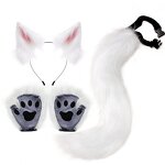 Animal Tail Accessories Manufacturer - Halloween Handmade Artificial Fox Tail Wolf Tail Cosplay Animal Claw Props