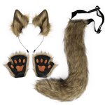 Animal Tail Accessories Manufacturer - Halloween Handmade Artificial Fox Tail Wolf Tail Cosplay Animal Claw Props