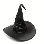 Witch Hat Manufacturer - Halloween Large Black Ruched Vintage Style for Women Cosplay Costume