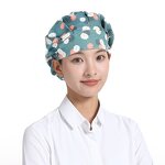 Working Caps Manufacturer - Adjustable with Buttons Satin Lined Elastic Ponytail Scrub for Women Cartoon Print