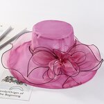 Women Hat Manufacturer - Premium Sinamay Organza Wide Brim Church Derby Wedding Tea Party Bridal Floral Lace