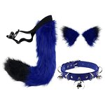 Cosplay Set Manufacturer - 3Pcs Faux Fur Adjustable Choker Animal Tail Wolf Fox Ear Headband