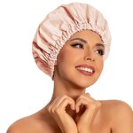 Sleep Bonnets Manufacturer - New Waterproof Bath Use Hair Cover Satin Salon Make up Beauty Shower Sleeping Caps