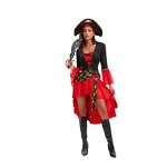 Pirate Costume Manufacturer - Wholesale Carnival Cosplay Skull Women Red Sexy Luxury Fancy Dress