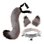 Choker Set Manufacturer - 3 Pcs Adjustable Fur Animal Tail Furry Wolf Fox Ear Headband Cosplay Props