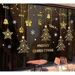 Christmas Stickers Manufacturer - No Adhesive Needed Gift Box Bell Mall Window Scene Decoration Static