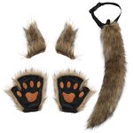 Cosplay Set Manufacturer - New Arrival Plush Beast Ear Headwear & Fingerless Gloves Faux Fur Anime Style