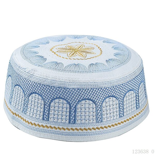 Prayer Hat Manufacturer - Premium Islamic Men Embroidered Kufi Cap Soft Breathable Middle East Saudi Ethnic for Mosque
