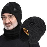 Knitted Hat and Scarf Set Manufacturer - Men's Elegant Plain Outdoor Warm Winter New Fashion