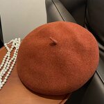 Beret Manufacturer - Women's Casual Outdoor Spring Winter Wool Fleece Vintage Painter Style Solid Color