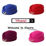 Flight Attendant Hat Manufacturer - Sexy Airline Uniform Cap Rolled Edge Role Play Felt Stewardess Headwear