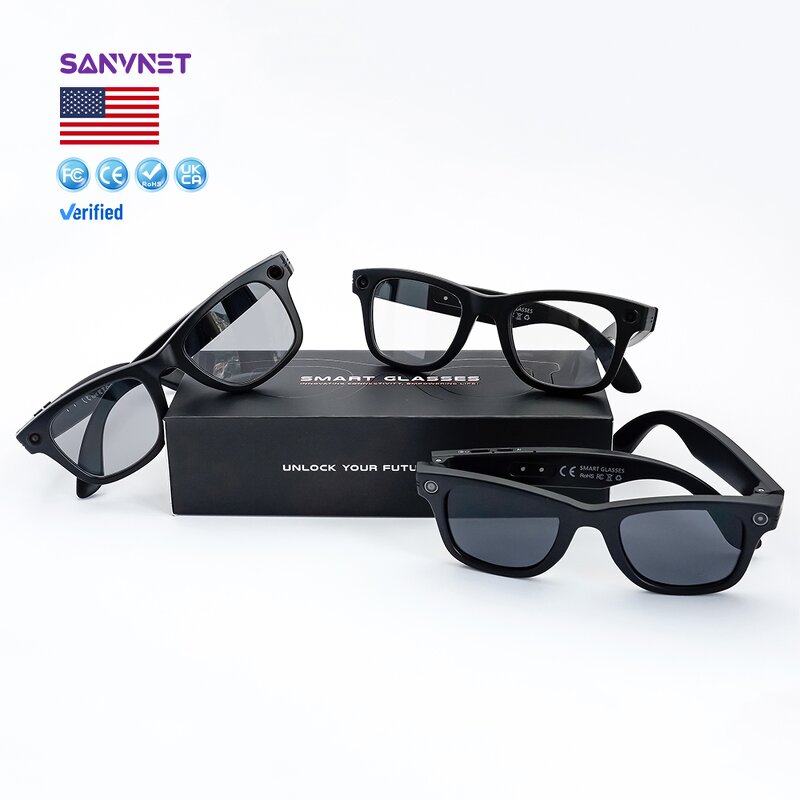 Smart Glasses Manufacturer - SANVNET GS4 MAX 1080P Camera Flashlight AI Translation Two Lenses