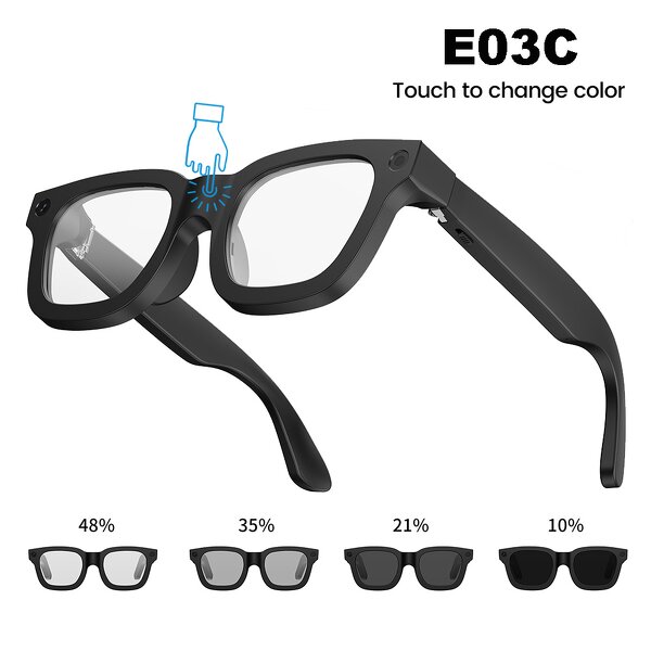 Smart Glasses Manufacturer - E03C Electrochromic 8MP Camera AI Translation Photochromic Lenses 2026