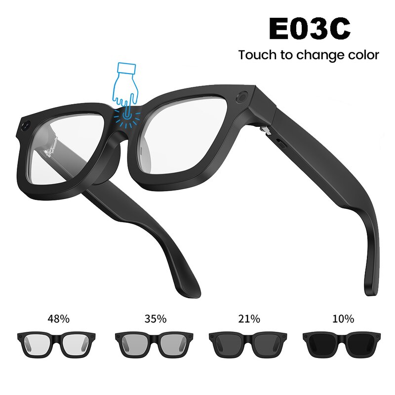 Smart Glasses Manufacturer - E03C Electrochromic 8MP Camera AI Translation Photochromic Lenses 2026