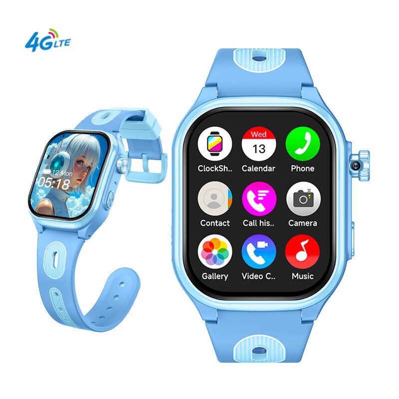 Kids Smart Watch Manufacturer - AS06 4G Curved Screen Rotating Camera Class Mode GPS+WIFI+LBS
