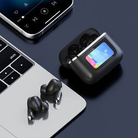 TWS Earbuds Manufacturer - 2025 V8 Noise Cancelling Smart LCD Touch Screen Fast Wireless Charging